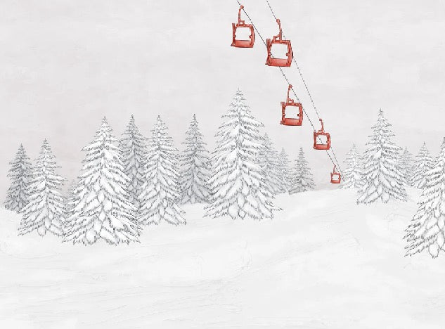 Red gondola mountain wallpaper
