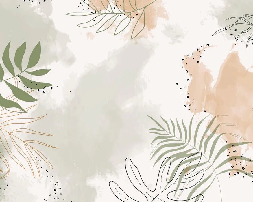 Panoramic vegetal watercolor wallpaper