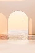 Panoramic sunset arch design wallpaper