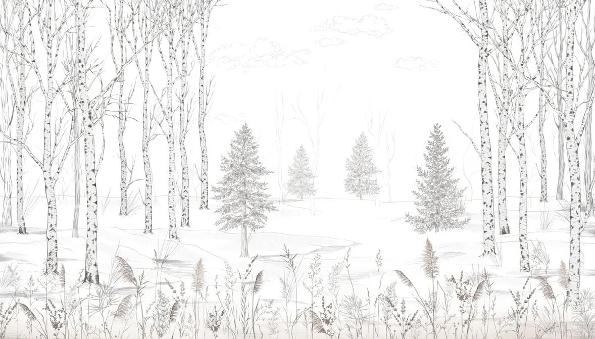 Black and white tree forest wallpaper