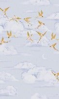 Papier peint nuage poétique oiseau or, XXL, tendance