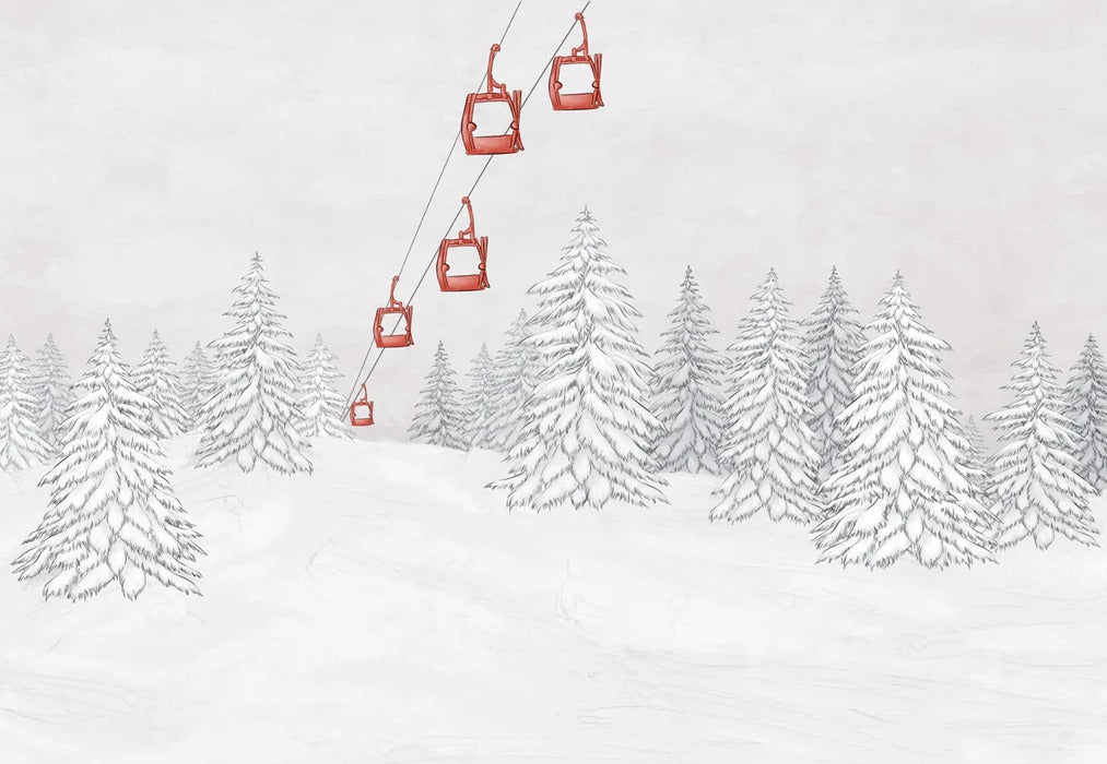 Red gondola mountain wallpaper