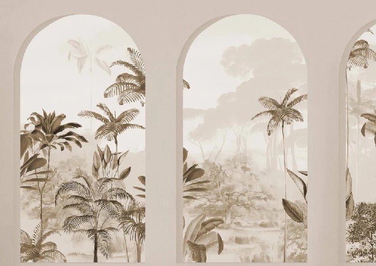Lush sepia arches wallpaper