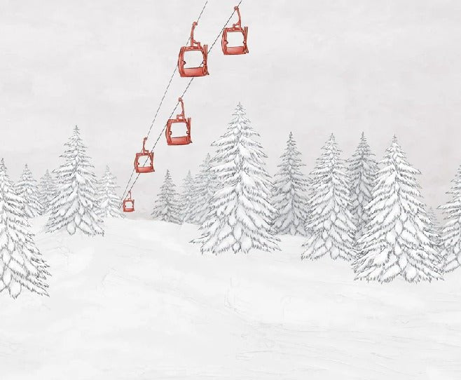 Red gondola mountain wallpaper