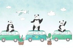 Panoramic children's wallpaper funny panda