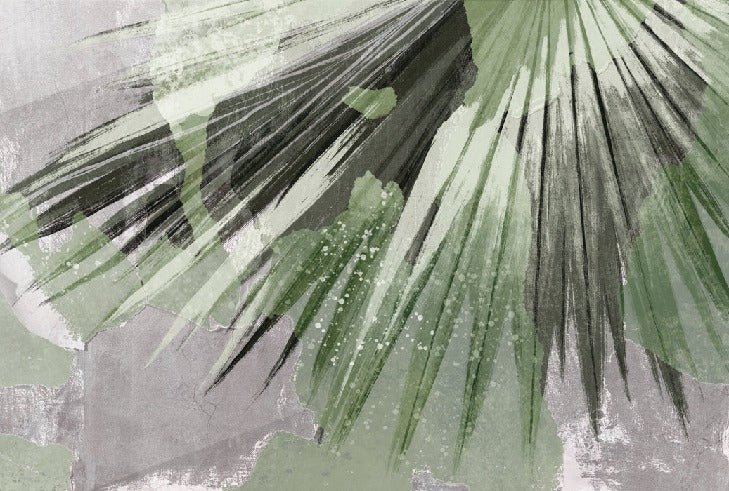 Papier peint panoramique rétro palm gris, XXL, tendance