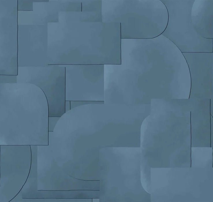 Blue panoramic cut-out wallpaper