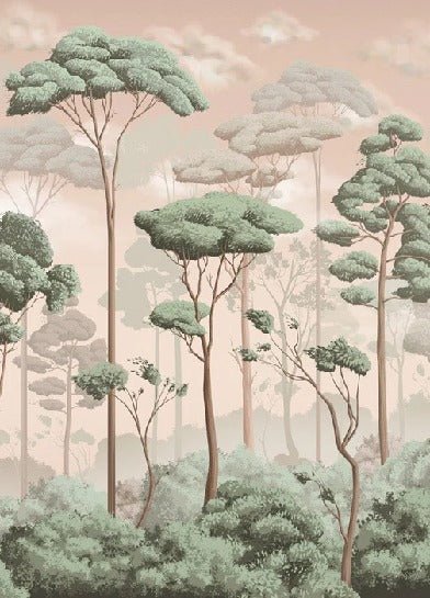 Jasmine voluptuous pine forest panoramic wallpaper