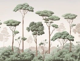 Pine forest breeze wallpaper