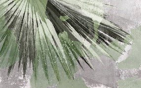 Retro palm gray panoramic wallpaper