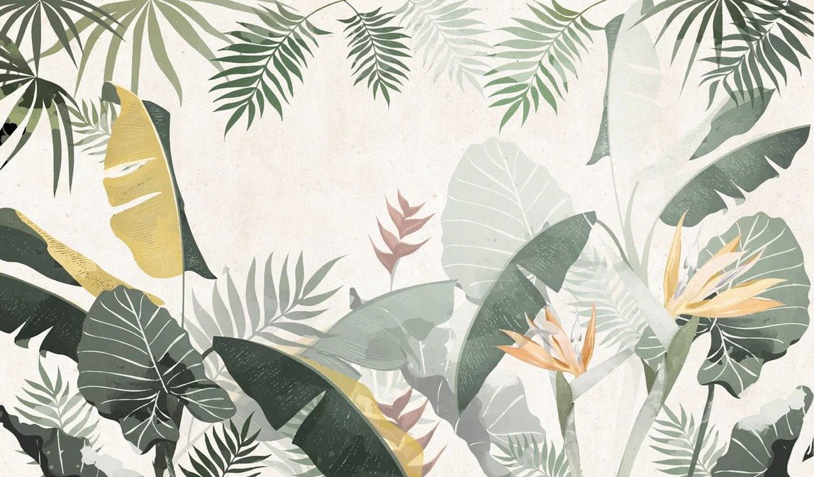 Yellow green restaurant wallpaper