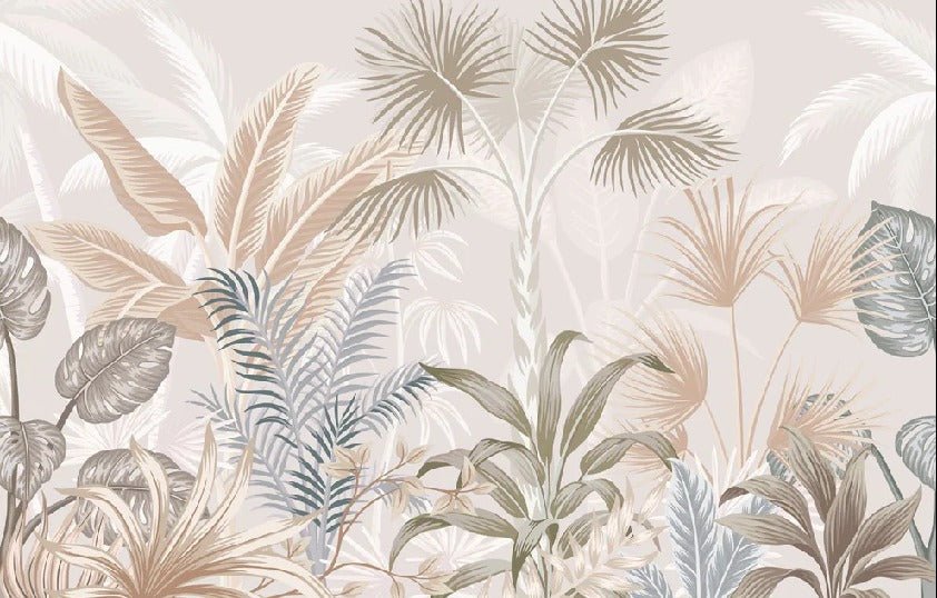 Panoramic terracotta jungle wallpaper