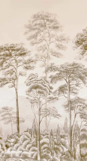 Sepia pinewood nature wallpaper