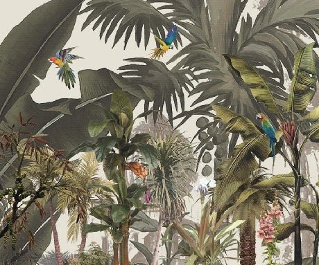 Jungle banana exotic panoramic wallpaper