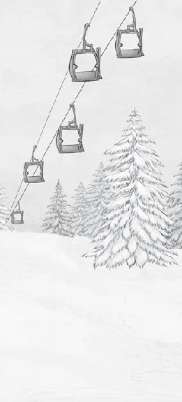 Black and white mountain cable car wallpaper