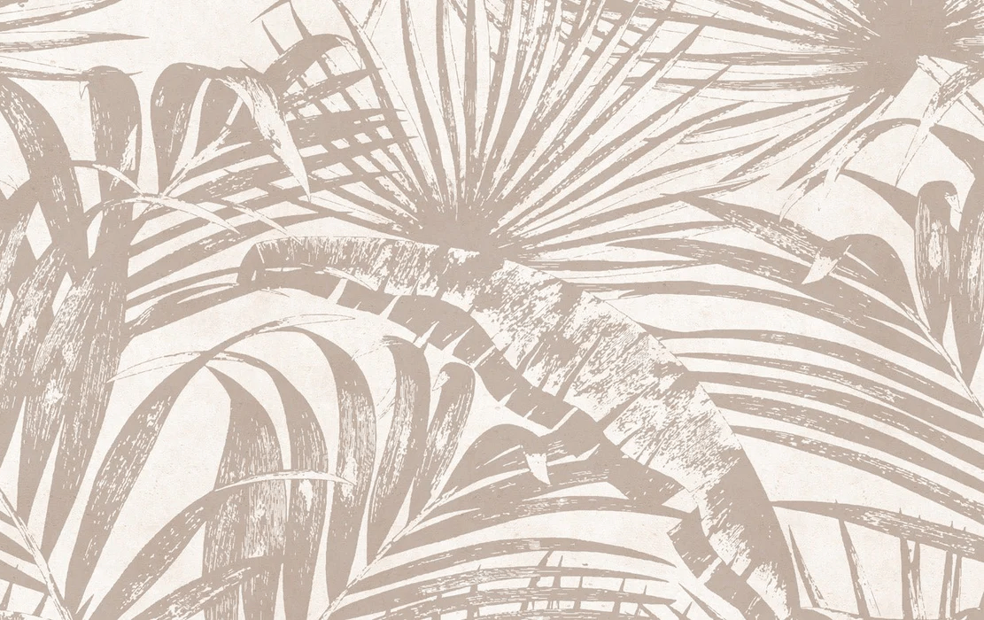 Monochrome jungle leaf wallpaper
