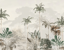 Green jungle eden panoramic wallpaper