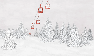 Red mountain cable car wallpaper