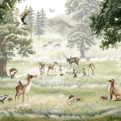 Papier peint enfant animaux et compagnie - Muralconcept