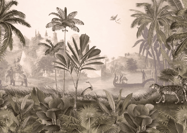 Papier peint jungle haven léopard - Muralconcept