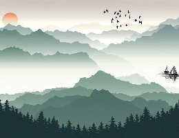 Mountain and sailing on the lake wallpaper