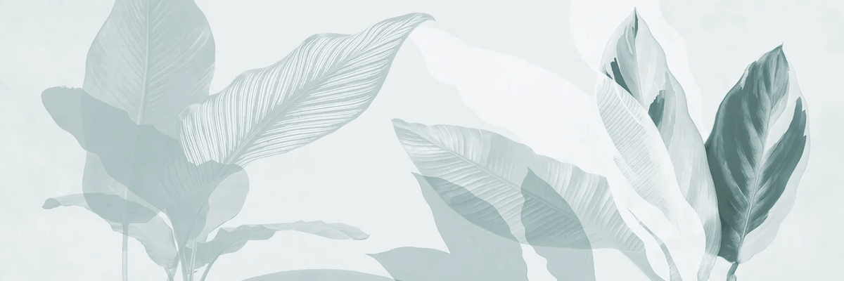 Modern water-green foliage wallpaper