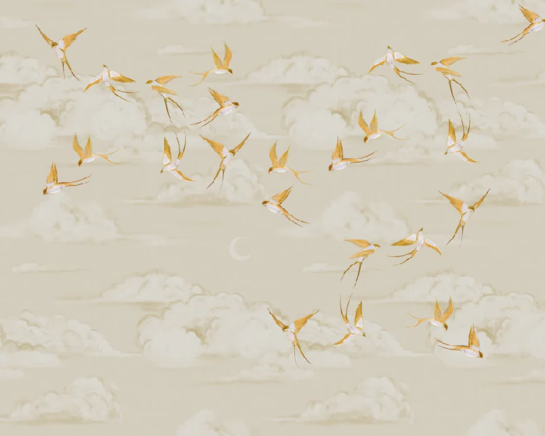 Papier peint bureau envol oiseau doré