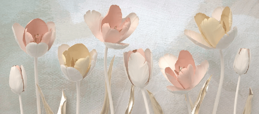 3D Tulips Panoramic Wallpaper