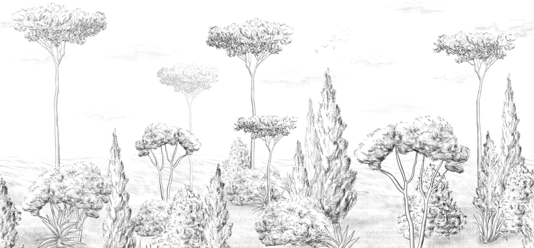 Ancient forest panoramic wallpaper