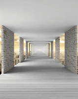 New York Hall trompe l'oeil wallpaper