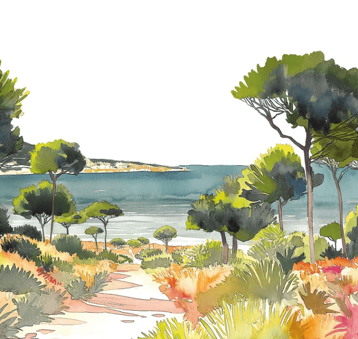 Panoramic summer air wallpaper