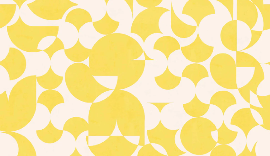 Papier peint rétro forme graphique jaune