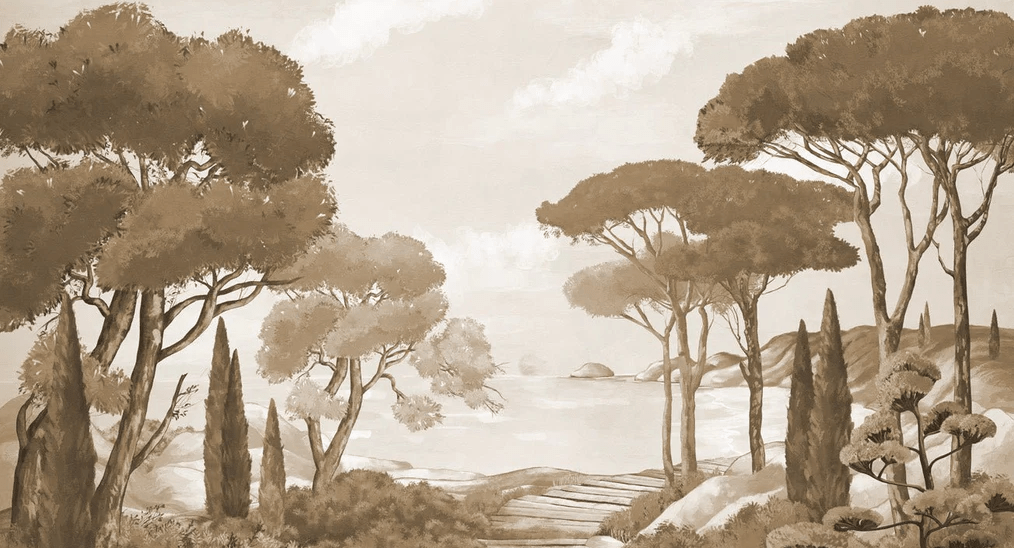 Monochrome wallpaper featuring a stroll through the calanques