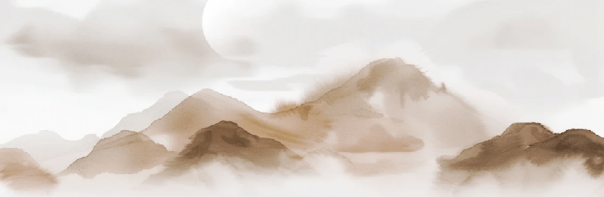 Wallpaper with misty mountains – Sepia glow