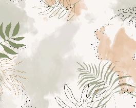 Panoramic watercolor plant wallpaper