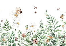 Floral fairy children's wallpaper