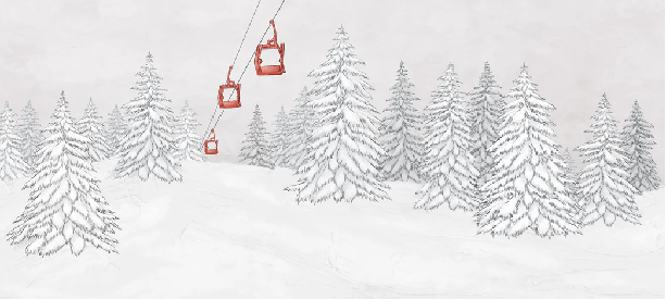 Red mountain cable car wallpaper