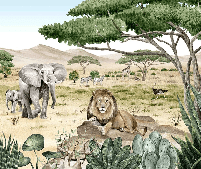 Secret Savannah Children's Wallpaper