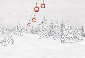 Red mountain cable car wallpaper