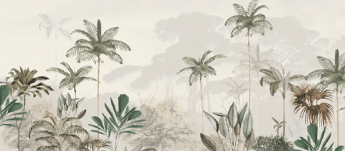 Green jungle eden panoramic wallpaper