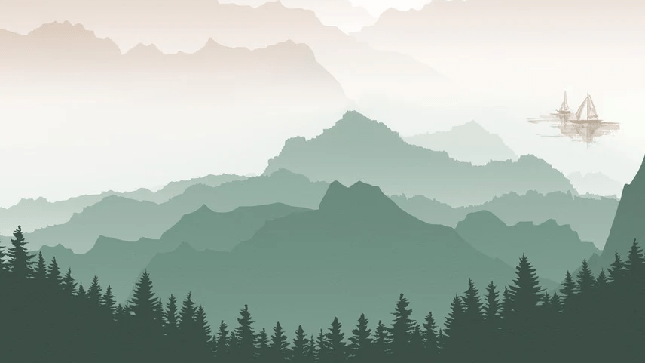 Terracotta mist mountain wallpaper