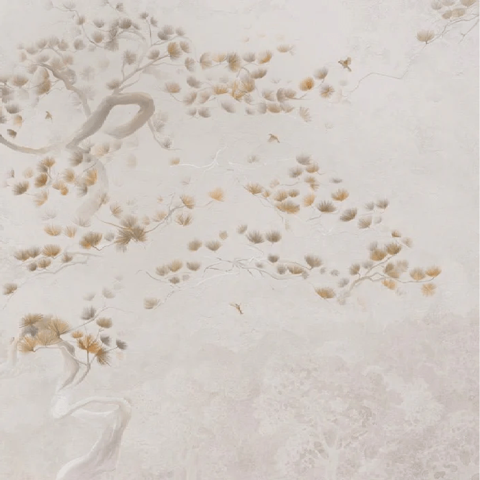 Papier peint japonisant - Brume de pins