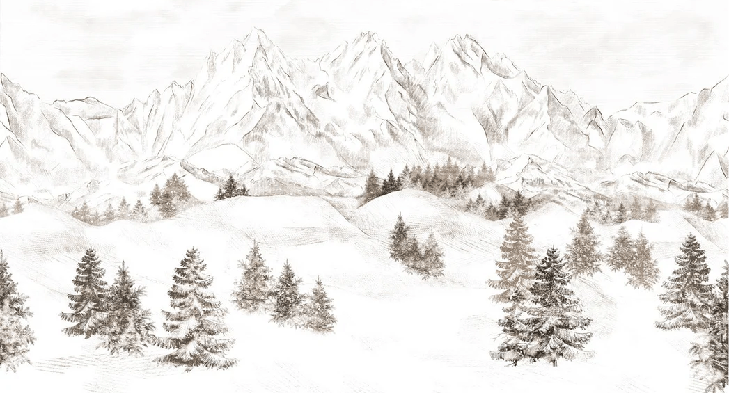 Papier peint montagne massif des Alpes - Muralconcept