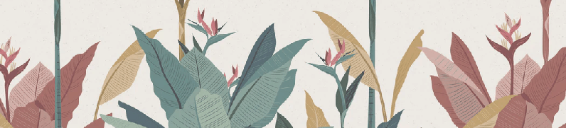 Colorful jungle panoramic wallpaper