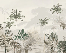 Papier peint panoramique jungle eden vert - Muralconcept