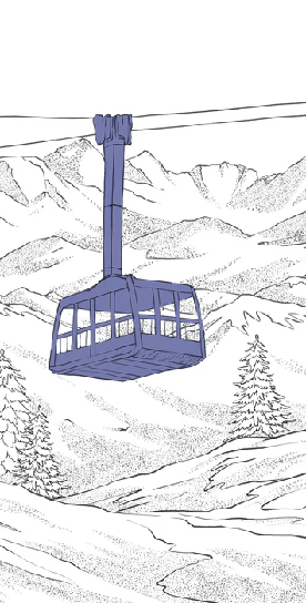 La Plagne blue gondola lift wallpaper