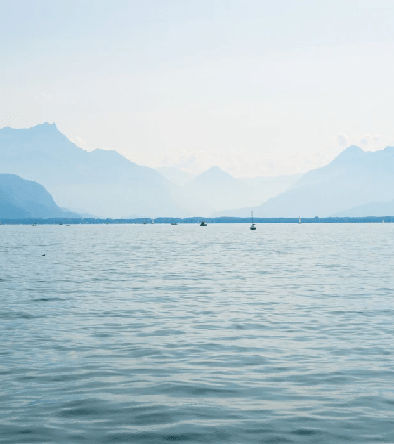 Panoramic wallpaper Lake Geneva – Mountains and lake