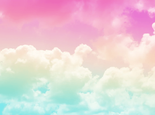 Trendy pink and blue cloud wallpaper