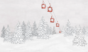 Red mountain cable car wallpaper