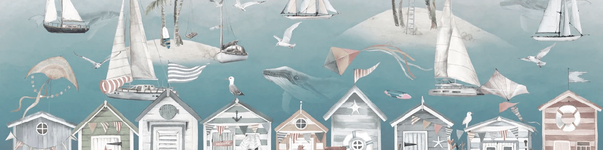 Children's bedroom wallpaper - Seaside Cabin
